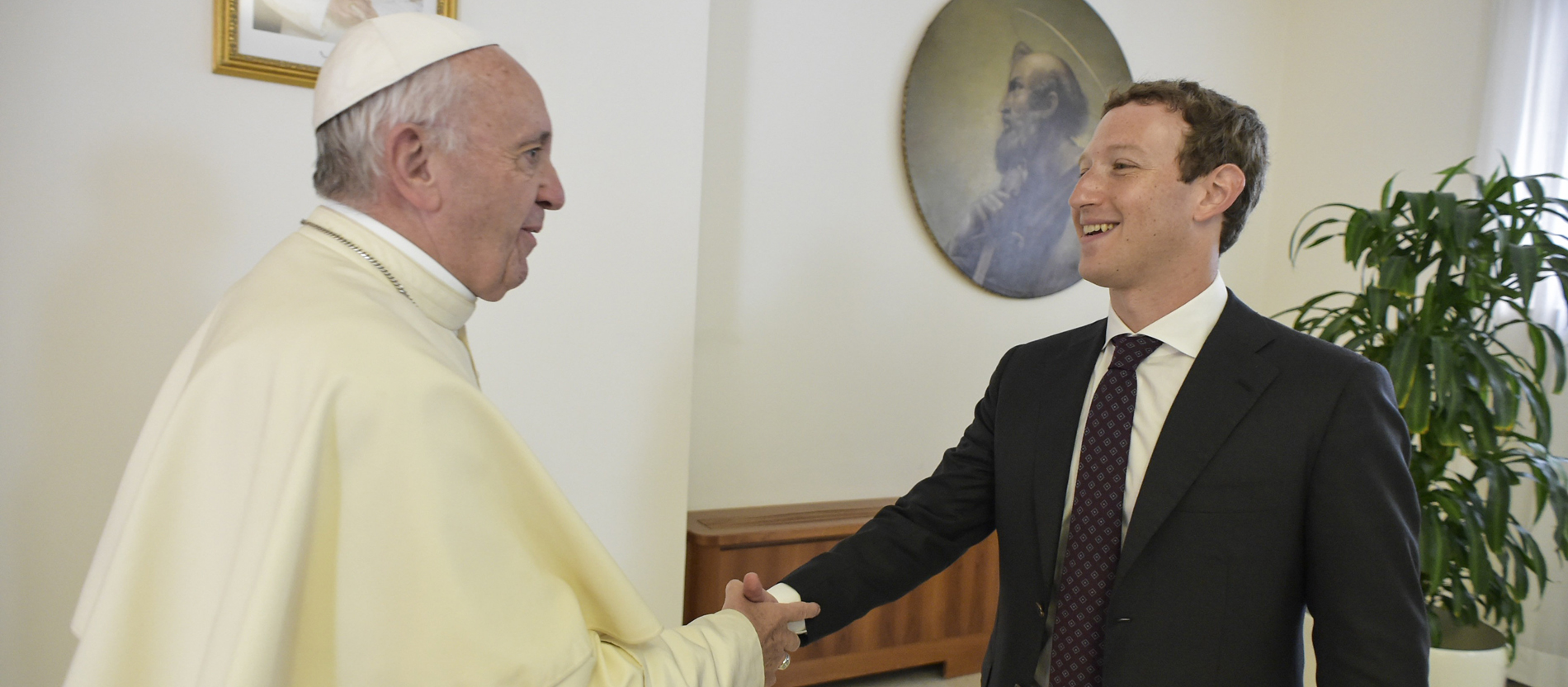 Papst Franziskus empfängt am 29. August 2016 den Gründer von Facebook, Mark Zuckerberg, im Vatikan.