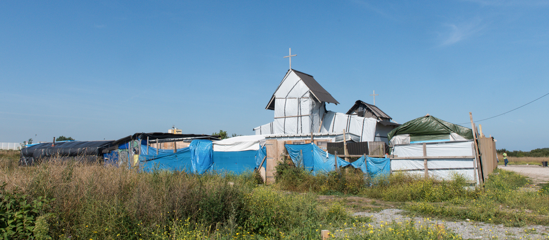 Äthiopisch-orthodoxe Kirche im Flüchtlingslager im französischen Calais.
