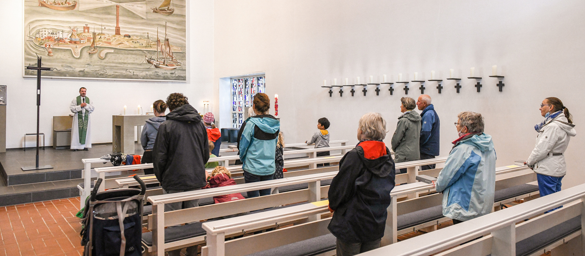 Ein Gottesdienst mit Abstandsregeln