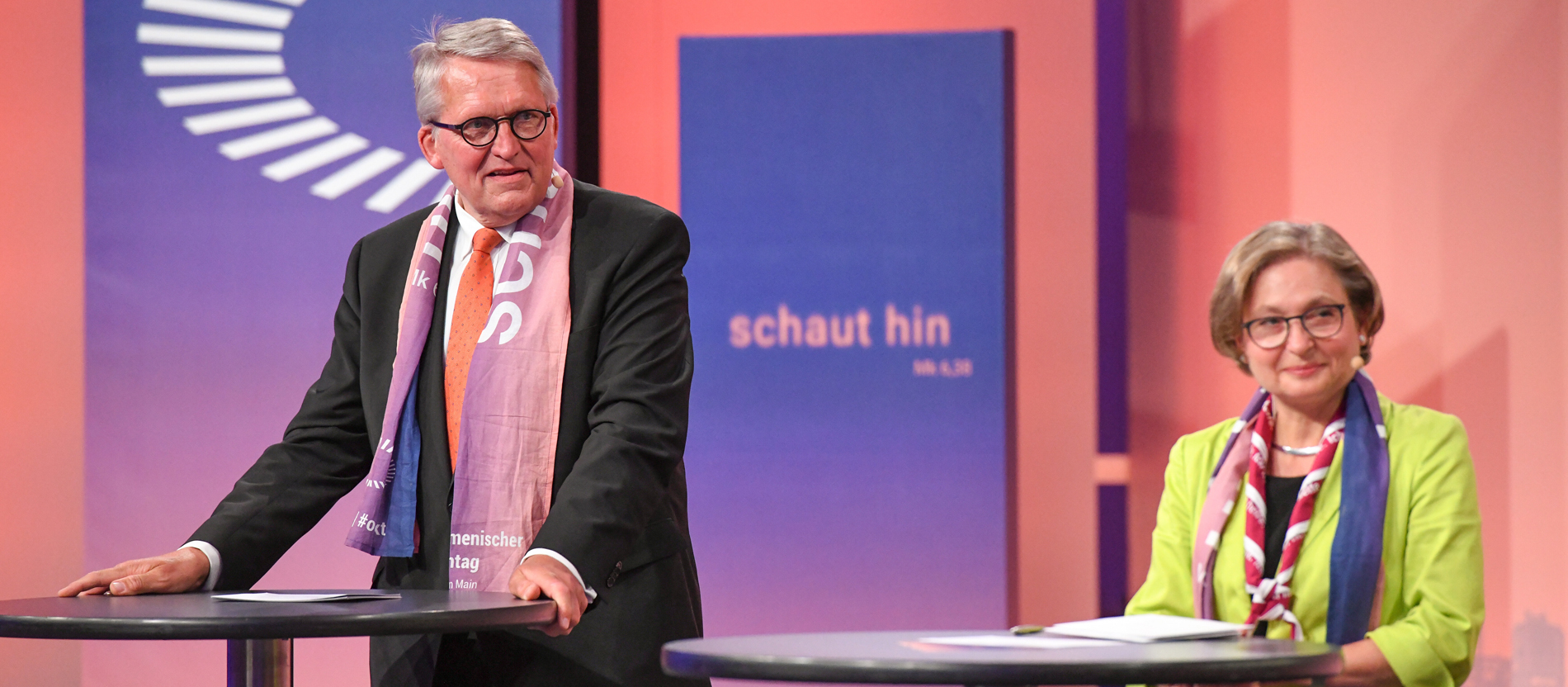 Die Präsidenten des Ökumenischen Kirchentags, Thomas Sternberg und Bettina Limperg