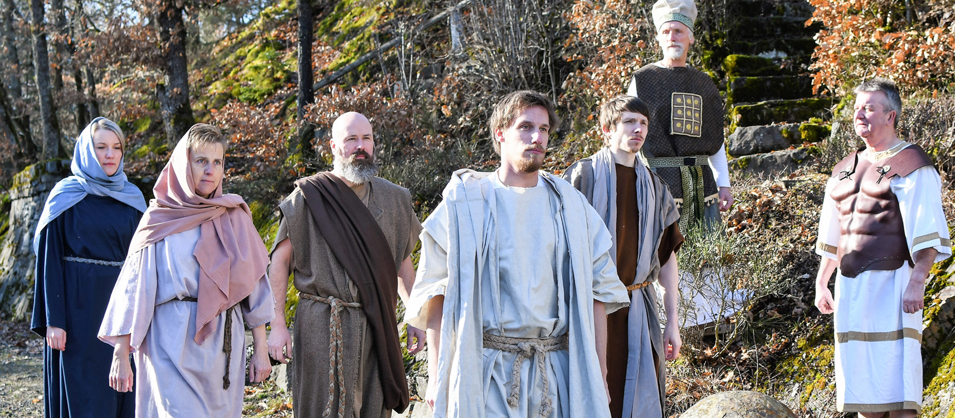 Gruppe Laienschauspieler bei den Passionsspielen in Hallenberg
