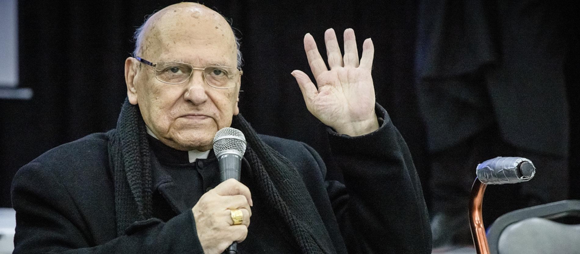 Michel Sabbah, emeritierter Lateinischer Patriarch von Jerusalem, am 18. Januar 2026 in Taibeh (Palästinensische Gebiete).