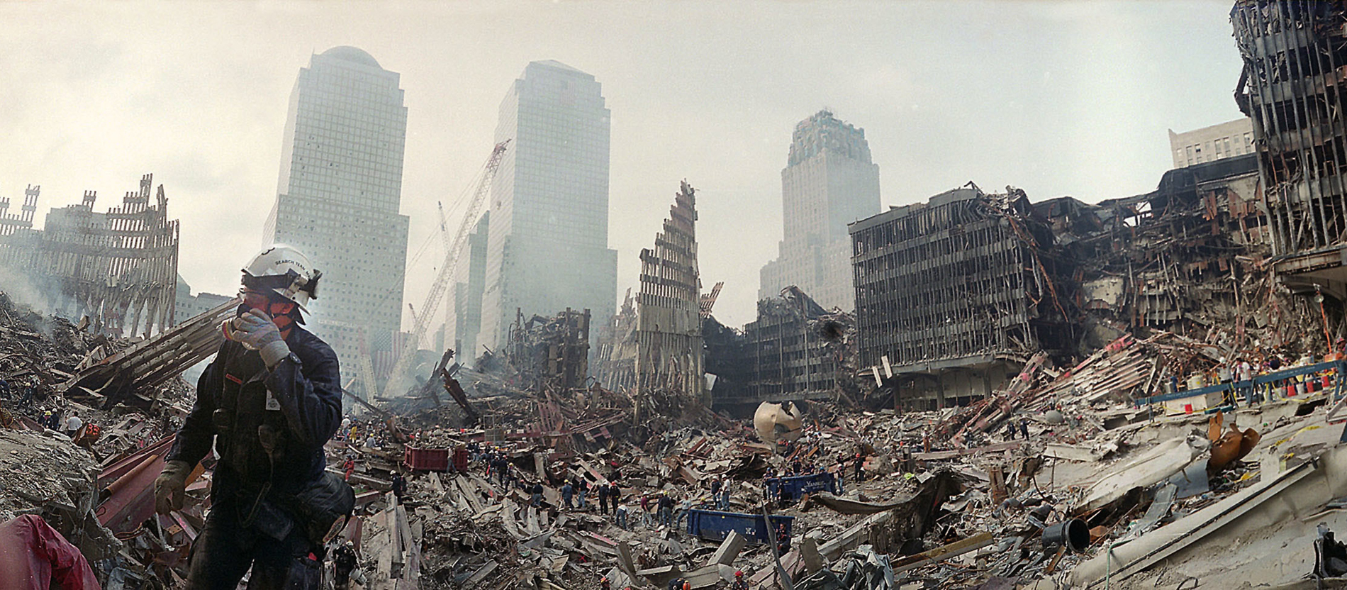 Die Ruine des World Trade Centers in New York.
