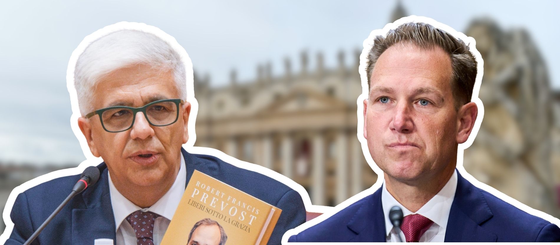 Montage mit Vatican-News-Chef Andrea Tornielli und US-Botschafter Brian Burch