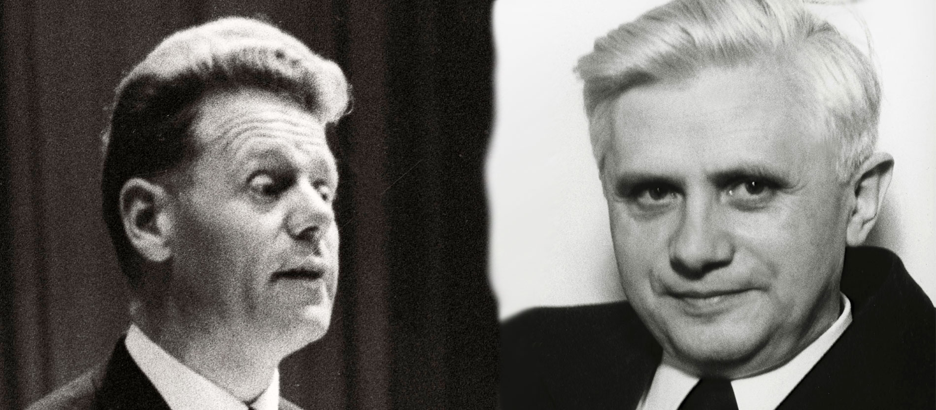Hans Küng (1964, links) und Joseph Ratzinger (ohne Jahr)