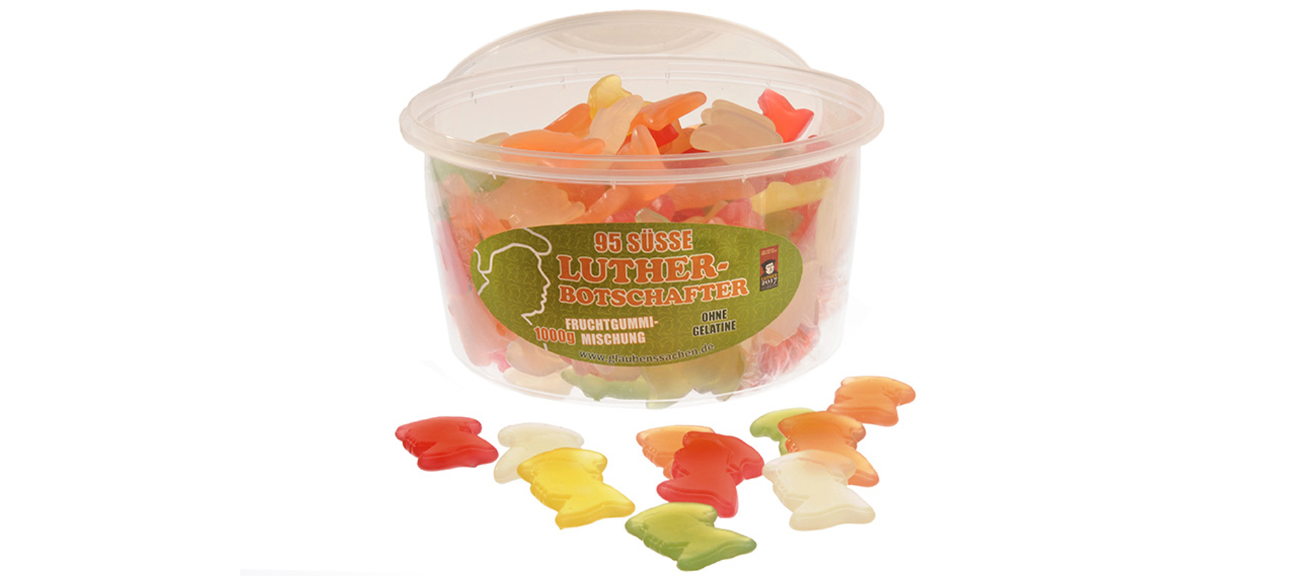Zum Lutherjahr gibt es Luther-Gummibärchen.