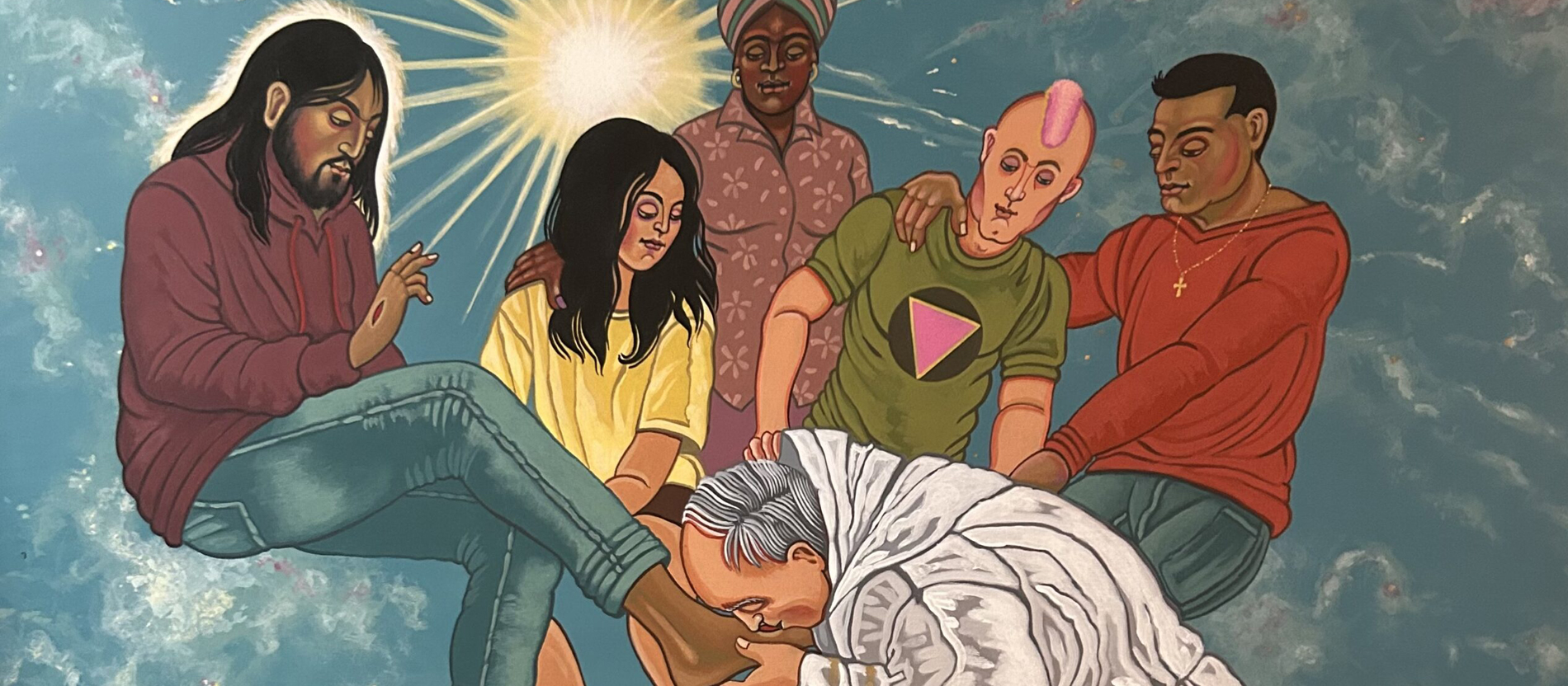 Das Gemälde "The Footwashing" von Priester und Künstler William Hart McNichols