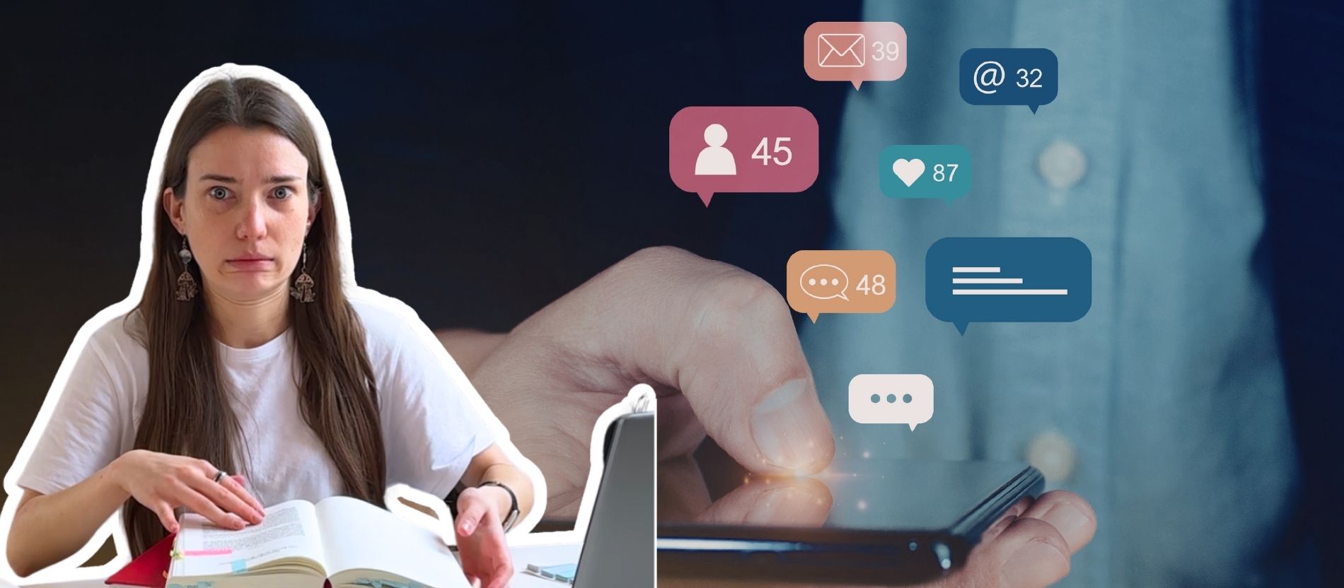 Carina Adams vor Smartphone