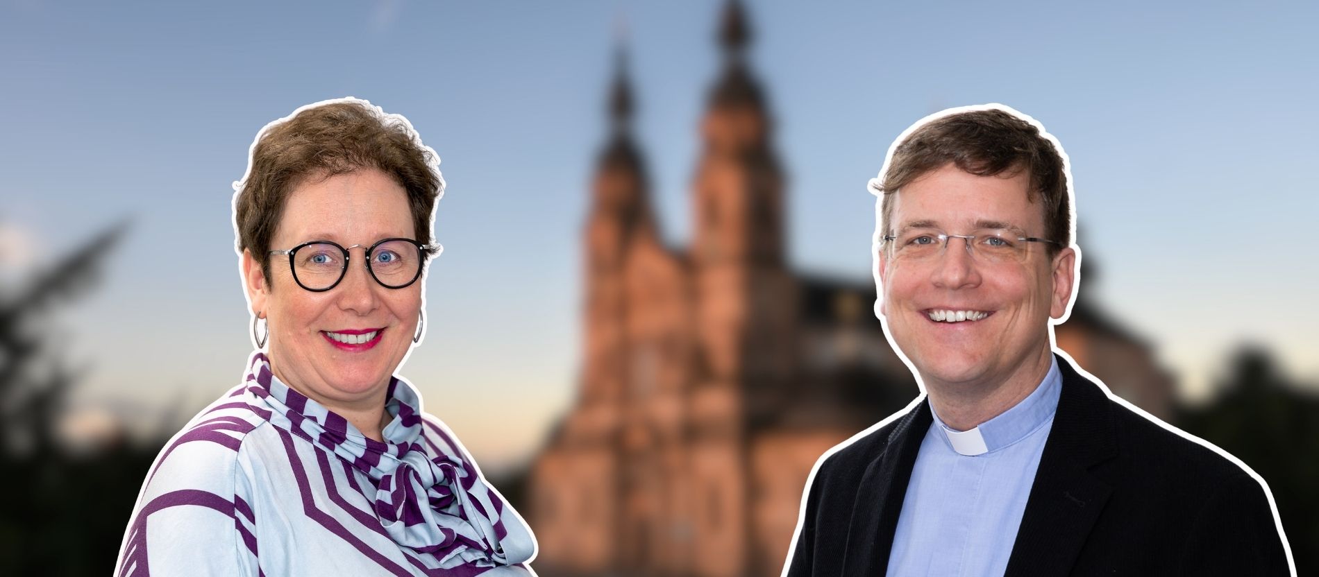 Montage von Annette Stechmann und Martin Starke vor dem Fuldaer Dom
