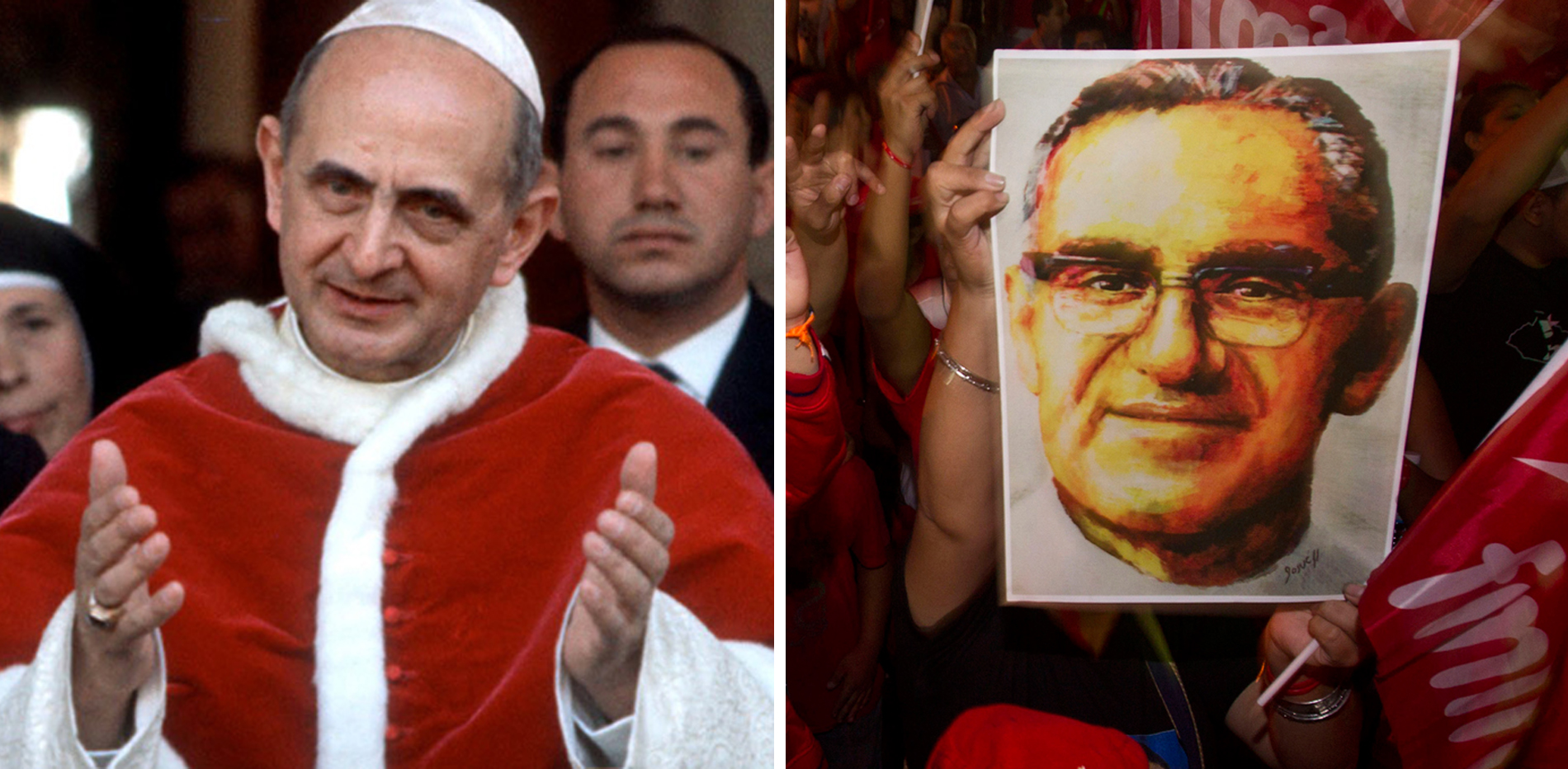 Papst Paul VI. und Oscar Romero