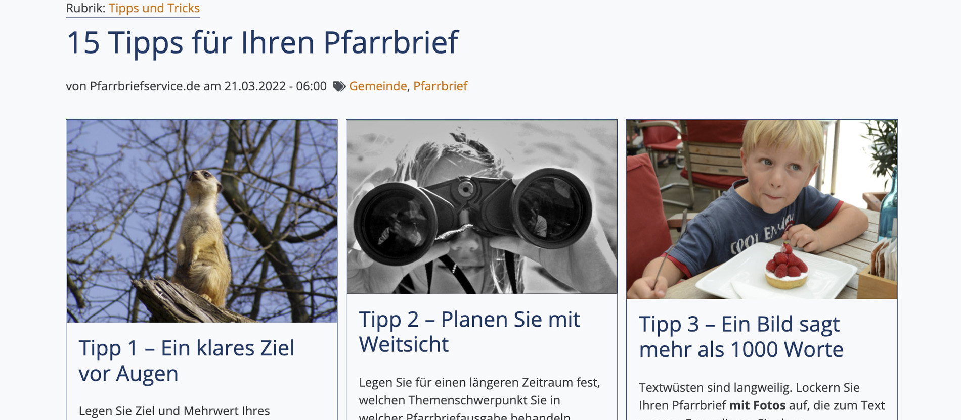 Crashkurs für Pfarrbriefe