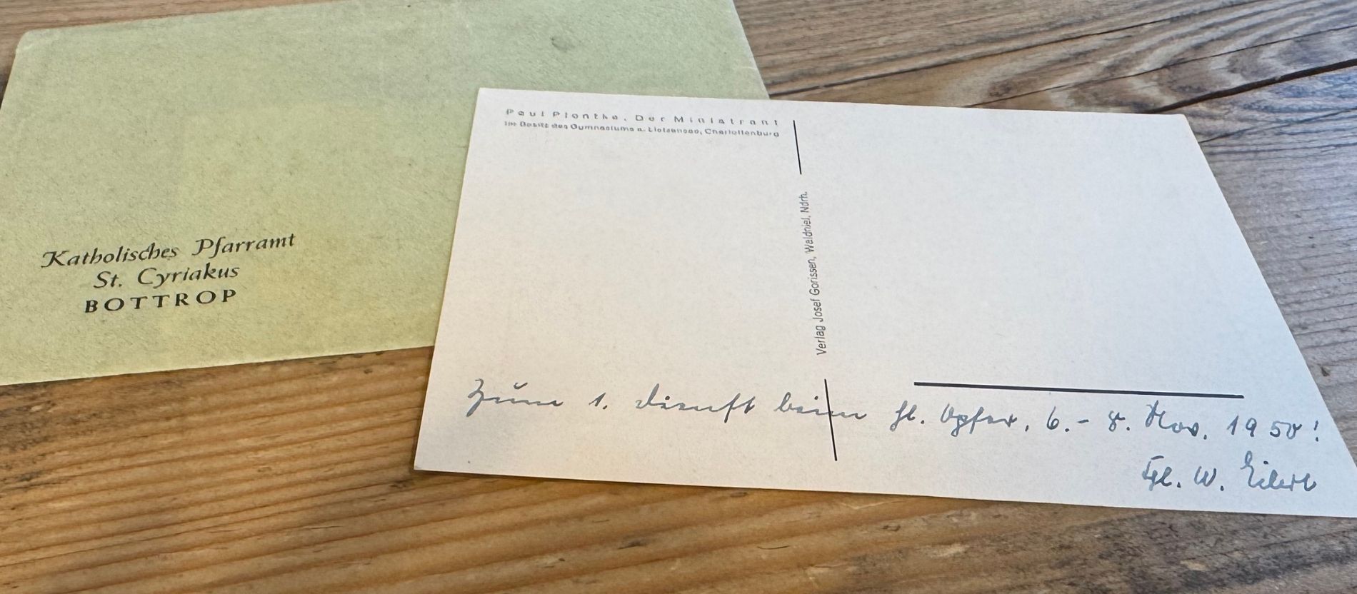 Der Beweis: 1950 hat Helmut Kewitsch zum ersten Mal bei einer Messe gedient. 