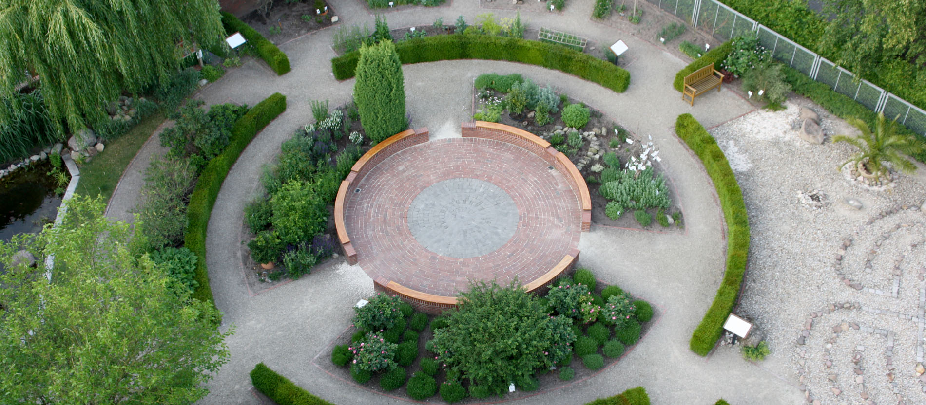 Luftaufnahme vom Bibelgarten Werlte im Bistum Osnabrück