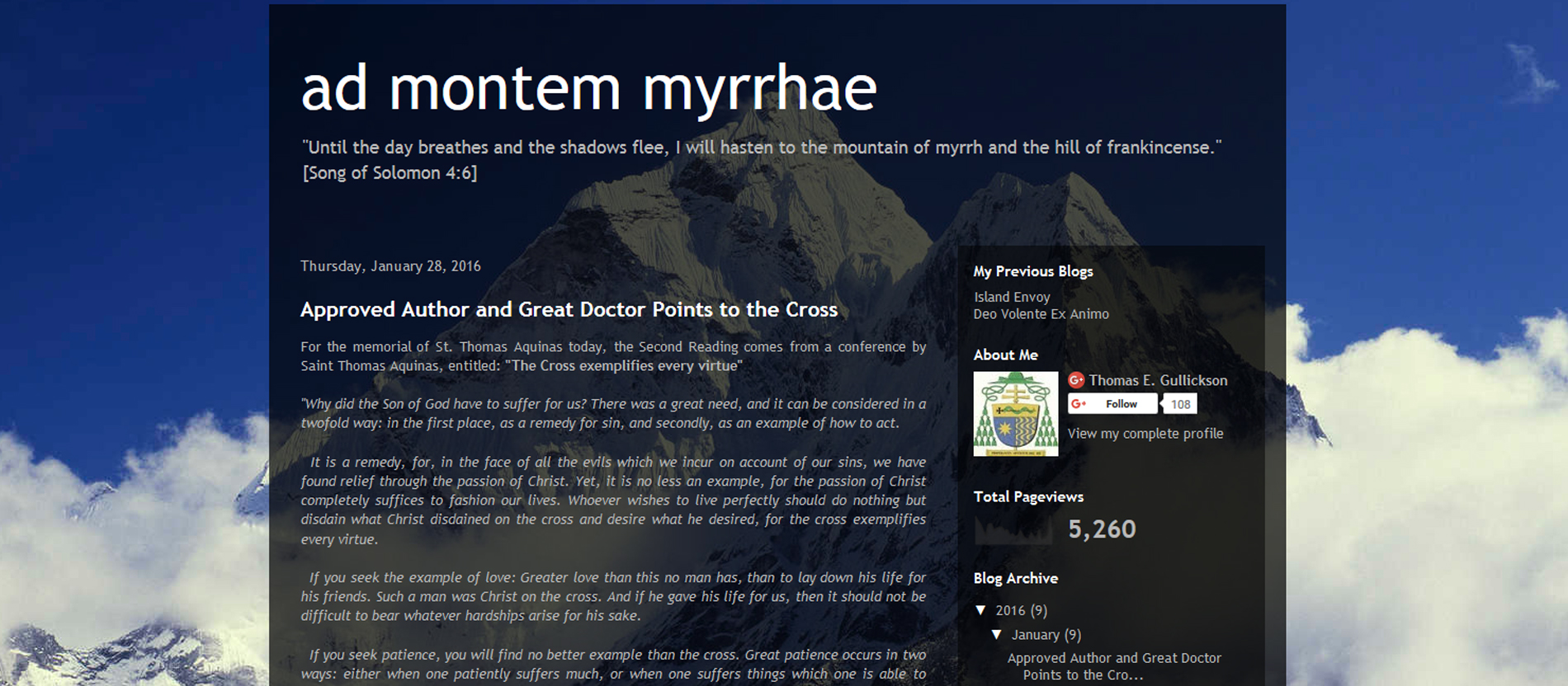 Screenshot eines Blogs