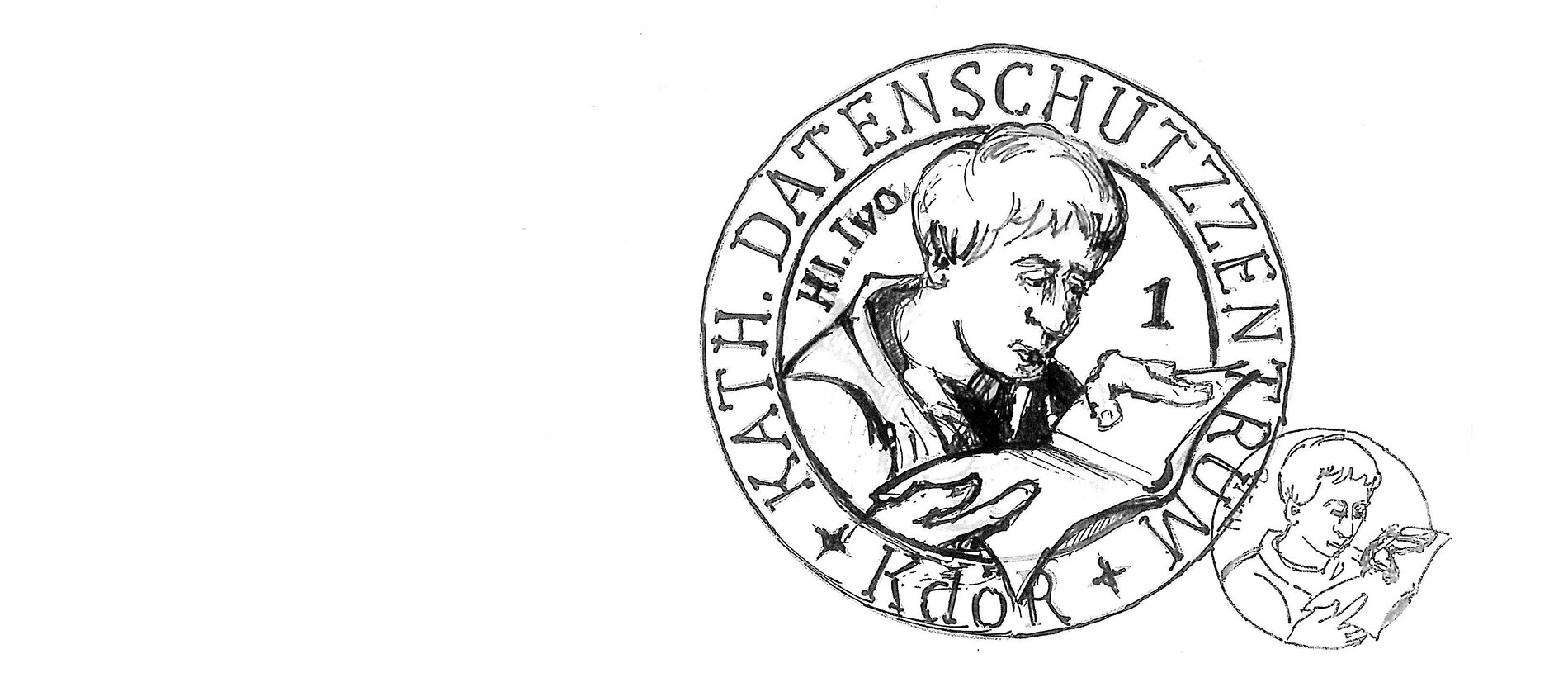 Entwurf des Siegels des Kath. Datenschutzzentrums in Paderborn von Christoph Stiegemann