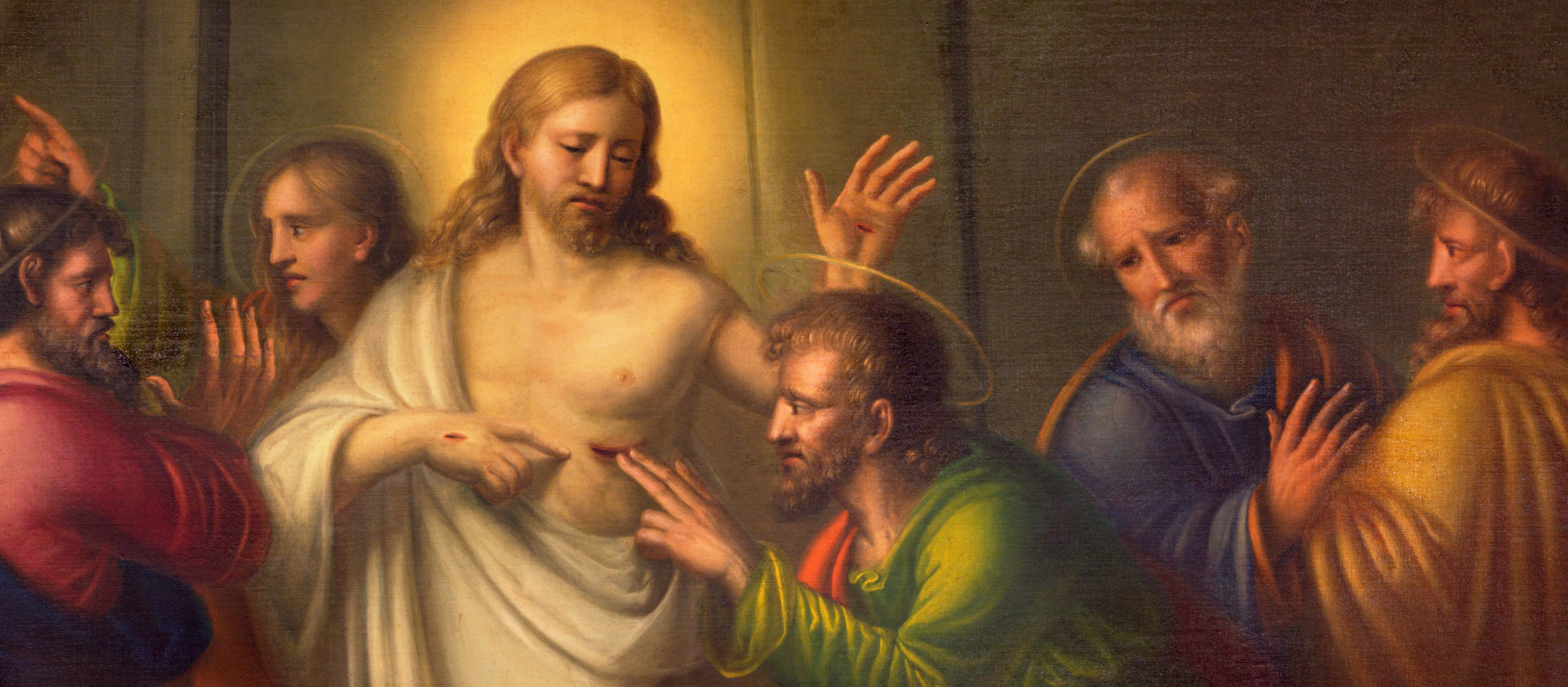 Der Apostel Thomas mit Jesus 