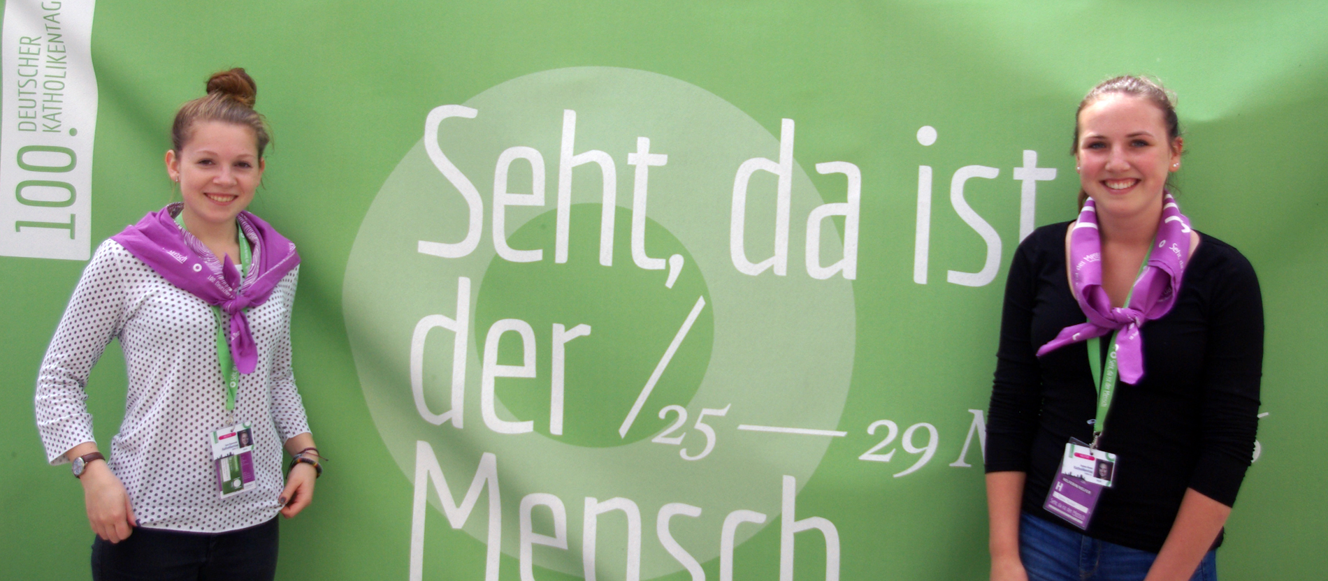 Umfrage-Teilnehmer auf dem Katholikentag in Leipzig.