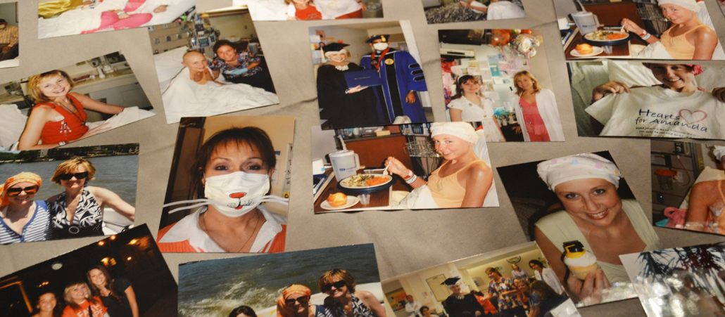 Collage mit Fotos Amanda Trybula während ihrer Krankheit.