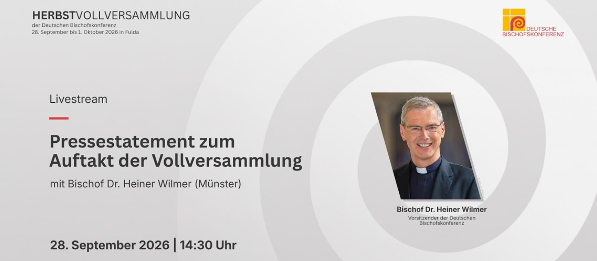 Ankündigung des Pressestatements von Bischof Heiner Wilmer bei der Vollversammlung der deutschen Bischöfe