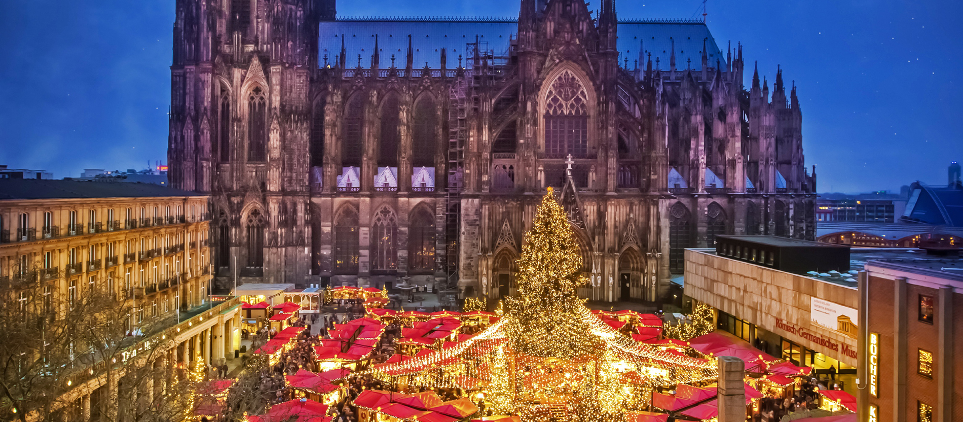 Der Weihnachtsmarkt am Kölner Dom.