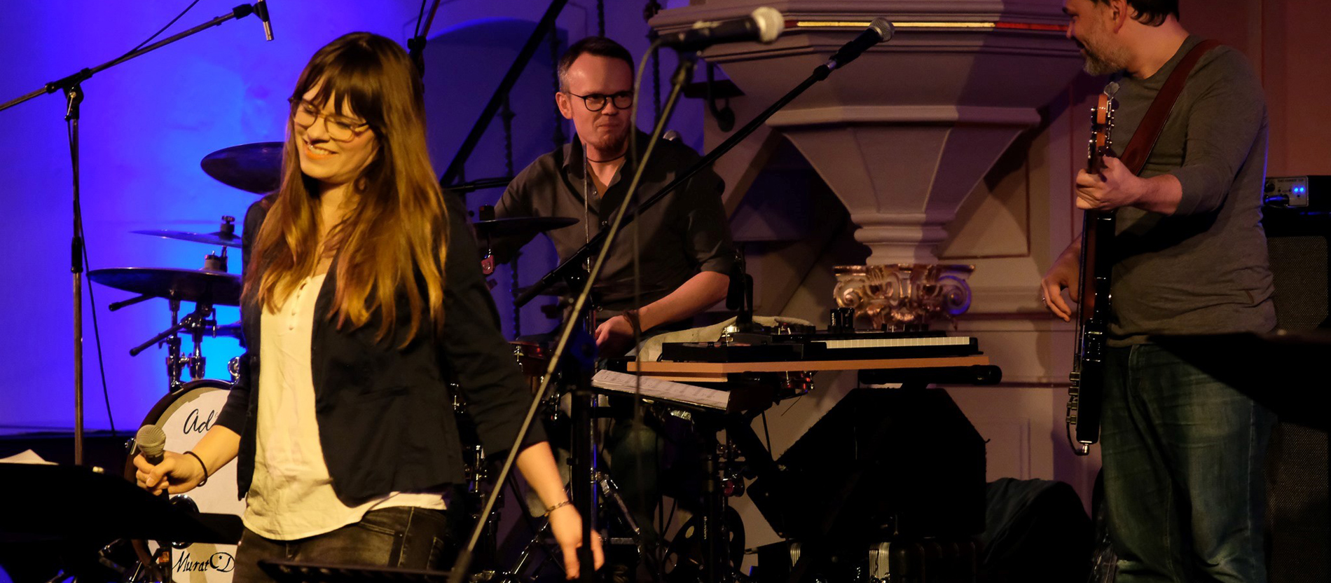Tine Wiechmann mit Musikern ihrer Jazz-Band